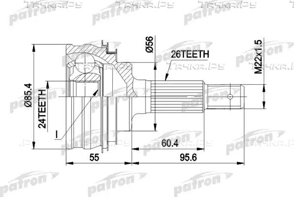 Шрус наружный (граната) Patron. Артикул PCV1070