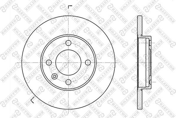 Тормозной диск Stellox передний для Audi 80 II (B1) 1976-1978. Артикул 6020-9933-SX