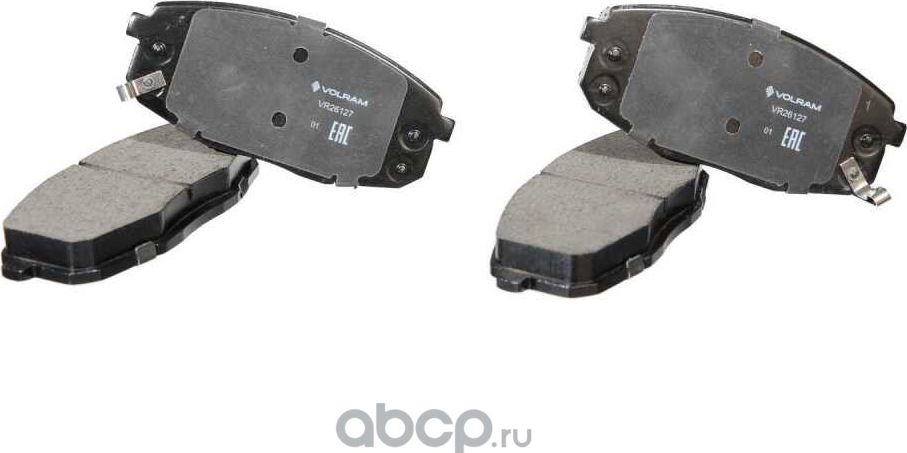 КОЛОДКИ ПЕРЕДНИЕ ДЛЯ А/М HYUNDAI I30 (07-12) KIA CEED (07-12), CERATO II (09-) (Volram). Артикул VR26127