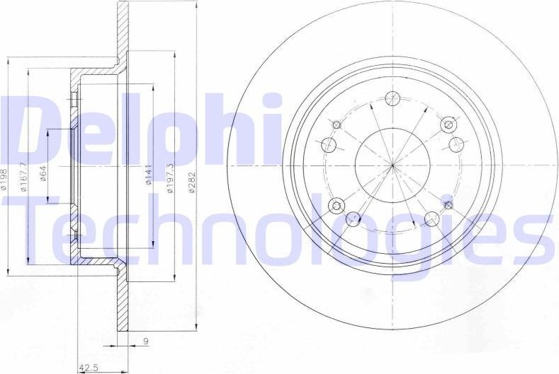 Тормозной диск Delphi. Артикул BG4249
