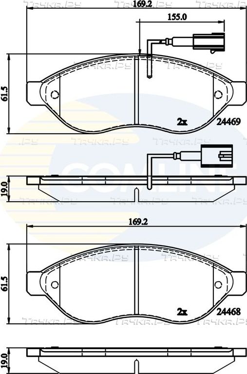 Тормозные колодки Comline Comline передние для Peugeot Boxer III 2006-2026. Артикул CBP12227