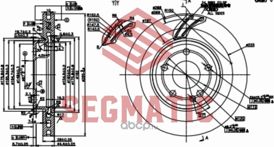 ДИСК ТОРМОЗНОЙ (Segmatic). Артикул SBD30093356