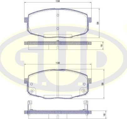 Тормозные колодки G.U.D.. Артикул GBP103812