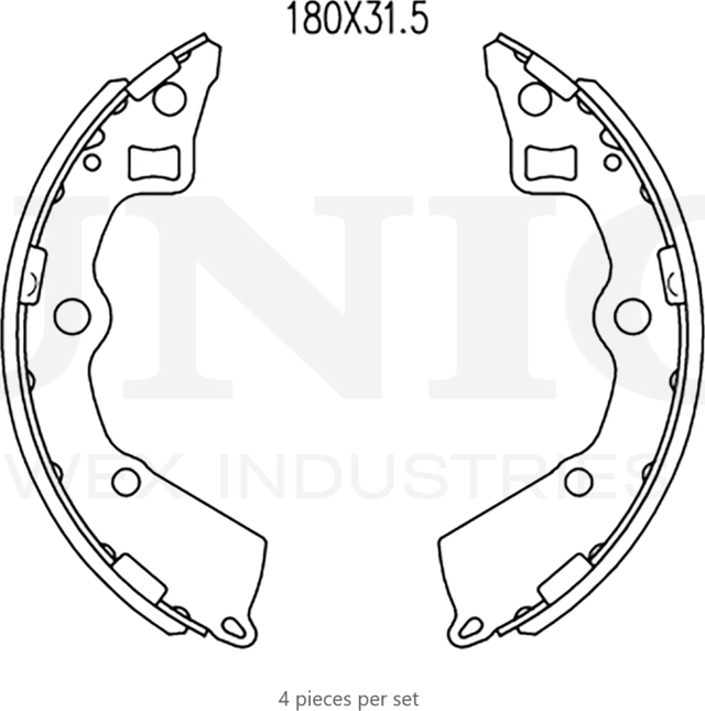 Колодки тормозные барабанные, комплект (Unio). Артикул BRP-10060