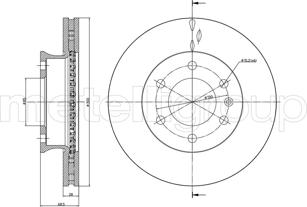 Тормозной диск Metelli. Артикул 23-0881