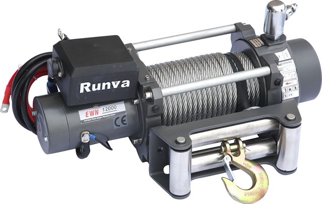 Лебёдка электрическая (индустр.) 24V Runva 12000 lbs 5700 кг (c пневмороспуском). Артикул EWN12000U24VAC