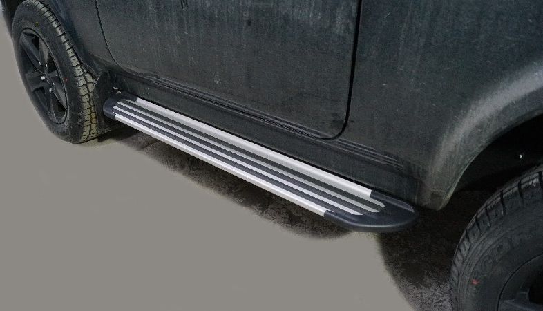 Пороги алюминиевые ТСС Slim Line Silver 1270 мм Lada Niva Legend 2023-2026. Артикул LADNIVL23-01S