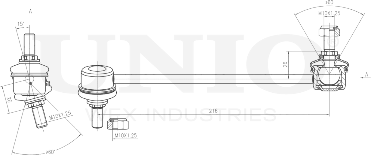 Тяга/стойка стабилизатора (Unio). Артикул SSP-50205