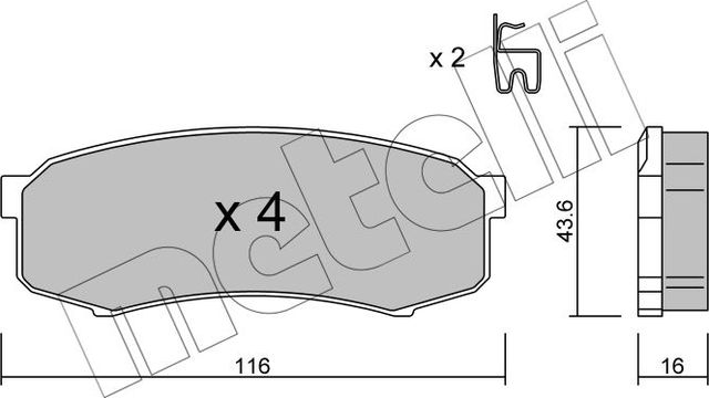 Тормозные колодки Metelli. Артикул 22-0432-0