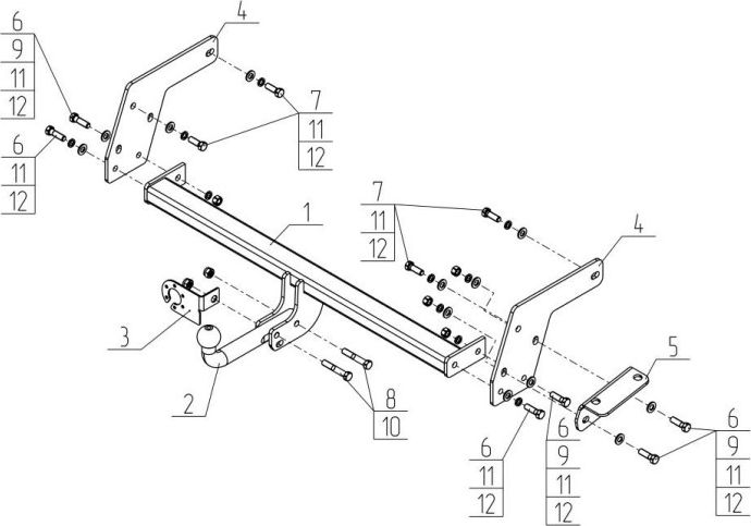 Фаркоп AvtoS для Toyota RAV4 V 2018-2026. Артикул TY 48