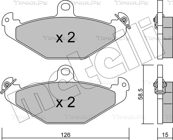 Тормозные колодки Metelli задние для Chrysler Viper 1992-1998. Артикул 22-0165-0