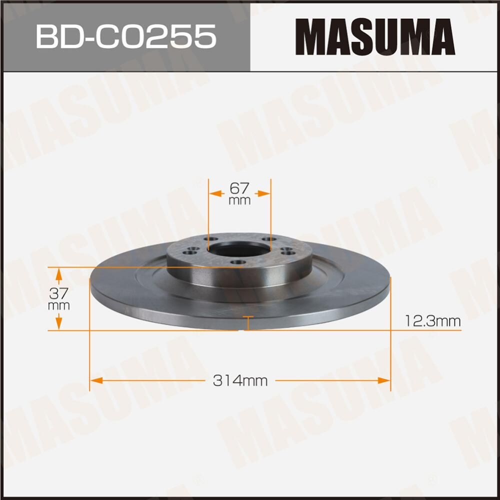Диск тормозной MASUMA,. Артикул BDC0255