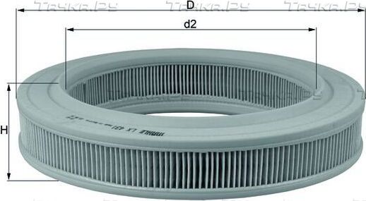 Воздушный фильтр Mahle для Volkswagen Derby I 1977-1981. Артикул LX 431