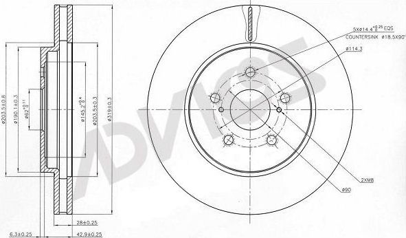 Тормозной диск Advics. Артикул A6F115B
