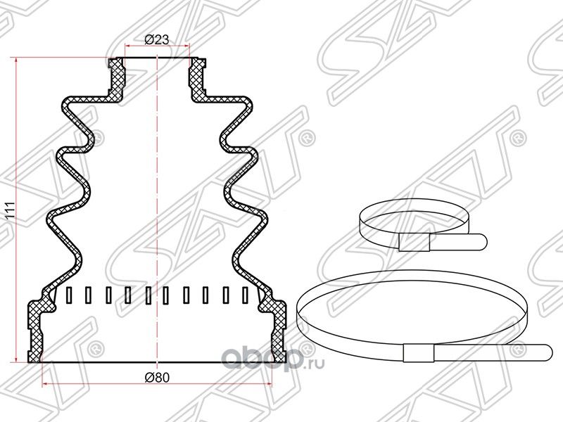 Пыльник шруса наружный KIA CEED 06-, NISSAN TIIDA  (SAT). Артикул C1092