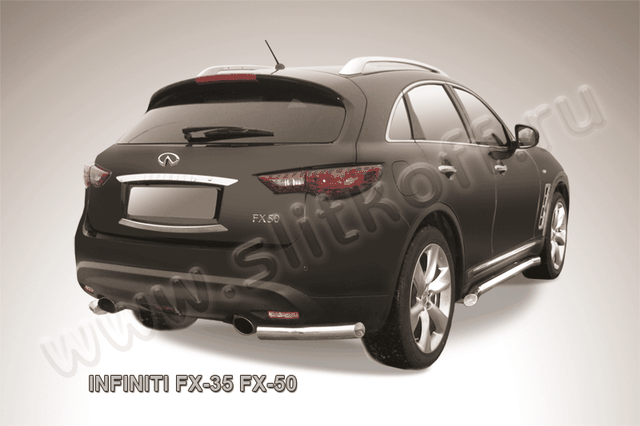 Защита Slitkoff задняя d57 уголки для Infiniti FX 35/50 2008-2026. Артикул IN.FX011