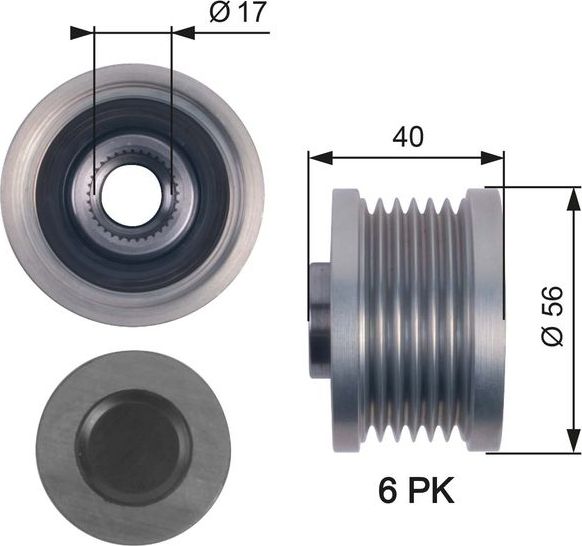 Муфта генератора обгонная Gates DriveAlign®. Артикул OAP7129