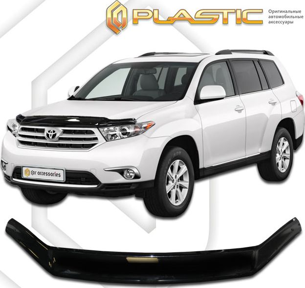Дефлектор СА Пластик для капота (Classic черный) Toyota Highlander 2011-2014. Артикул 2010010105372