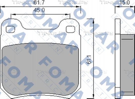 Тормозные колодки Fomar задние для Saab 9-5 I 1997-2009. Артикул FO 468781