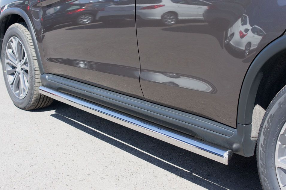 Защита порогов RusStal труба d63 (вариант 3) для Peugeot 4008 2012-2026. Артикул P48T-0005343