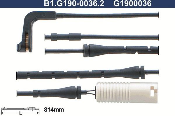 Датчик износа тормозных колодок  Galfer. Артикул B1.G190-0036.2