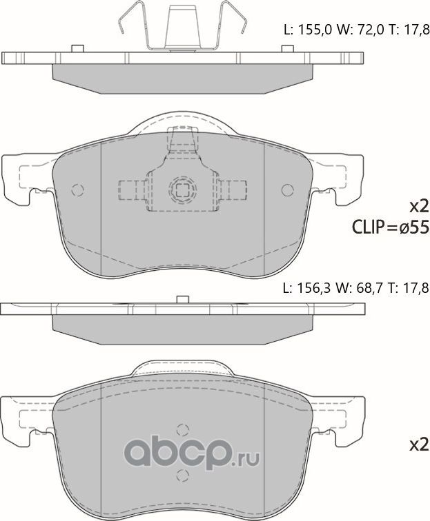 Колодки тормозные дисковые противоскрипная пластина в компл. (Avantech). Артикул AV148