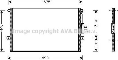 Радиатор кондиционера (конденсатор) AVA (алюминий). Артикул JE5018