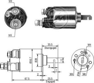 Втягивающее реле стартера Era. Артикул ZM602