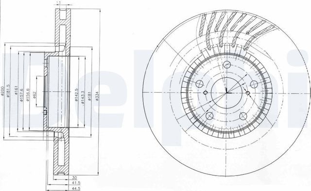 Тормозной диск Delphi для Lexus RC I 2014-2026. Артикул BG9012