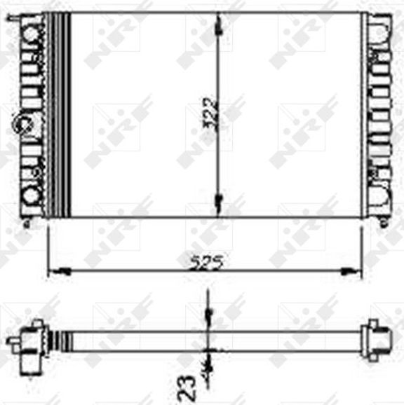Радиатор охлаждения двигателя NRF для Volkswagen Santana 1981-1984. Артикул 54694