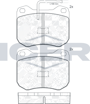 Тормозные колодки Icer для Talbot Tagora 1980-1987. Артикул 180198