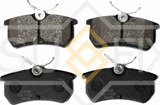Колодки дисковые тормозные задние правые/левые FORD FIESTA V (JH, JD) 2001-2008 (Sufix). Артикул SX1122
