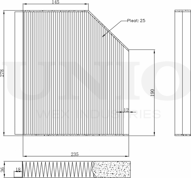 Фильтр салона (Unio). Артикул FLT-40025C