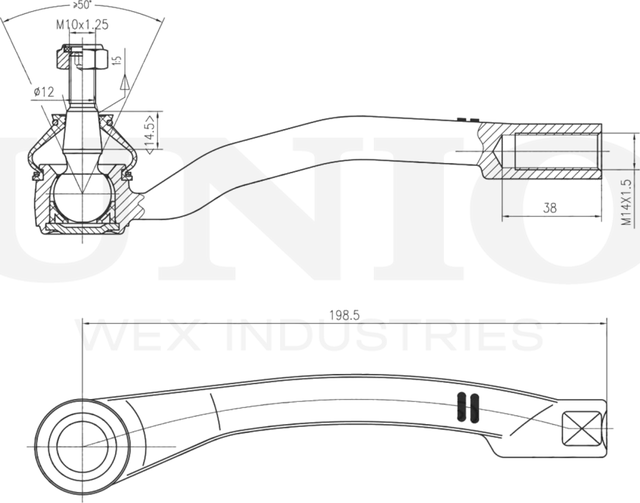 Наконечник рулевой тяги (Unio). Артикул SSP-10123