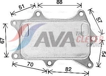 Радиатор масляный (маслоохладитель) для двигателя AVA (алюминий). Артикул MS3760