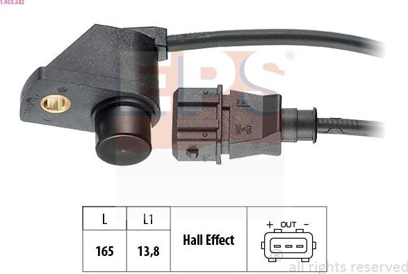Датчик положения распредвала EPS Made in Italy - OE Equivalent для Opel Calibra 1990-1994. Артикул 1.953.242