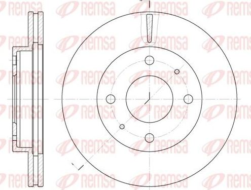 Тормозной диск Remsa передний для Hyundai Sonata II 1988-1993. Артикул 6376.10
