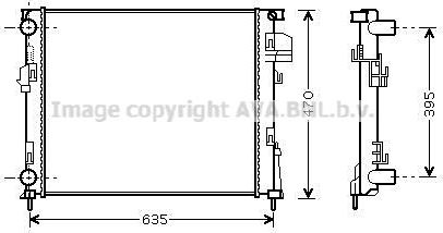 Радиатор охлаждения двигателя AVA. Артикул RTA2303