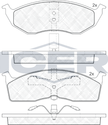 Тормозные колодки Icer передние для Dodge Caravan IV 2000-2007. Артикул 181377