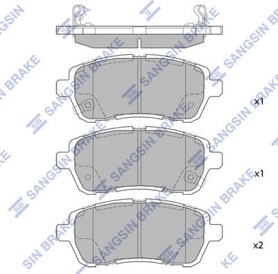 Тормозные колодки Sangsin Hi-Q. Артикул SP2113