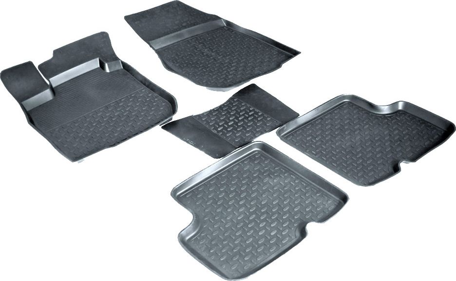 Коврики резиновые Seintex с высоким бортиком для салона Renault Logan I 2004-2013. Артикул 01078