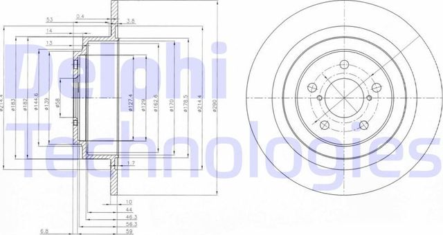 Тормозной диск Delphi. Артикул BG4154