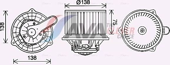 Вентилятор, мотор печки (отопителя) салона AVA. Артикул KA8288