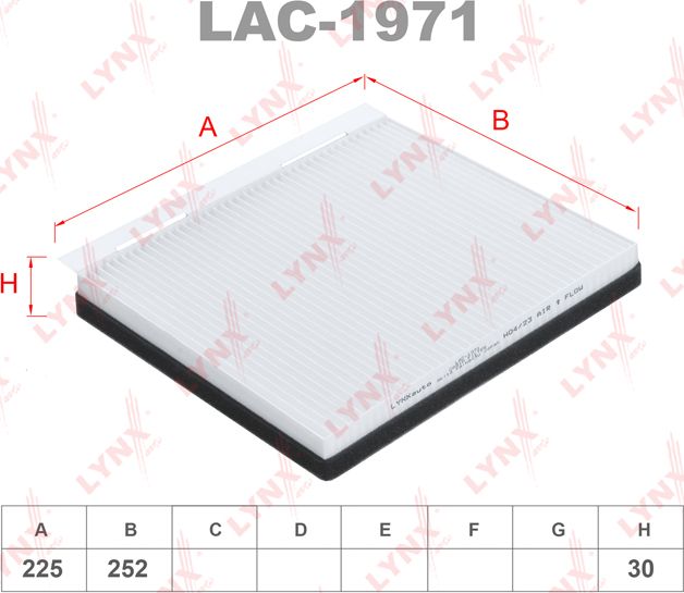 Салонный фильтр LYNXauto для Kia Stinger I 2017-2026. Артикул LAC-1971