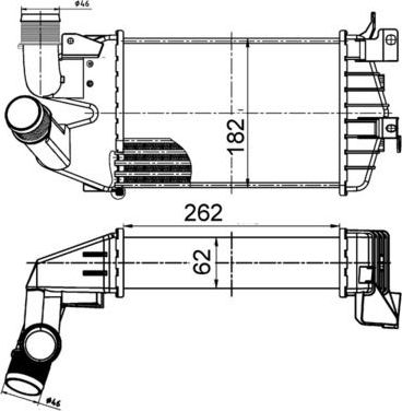 Интеркулер Mahle Behr для Opel Astra H 2004-2014. Артикул CI 510 000S