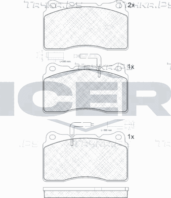 Тормозные колодки Icer передние для Alfa Romeo GT 2003-2010. Артикул 181647