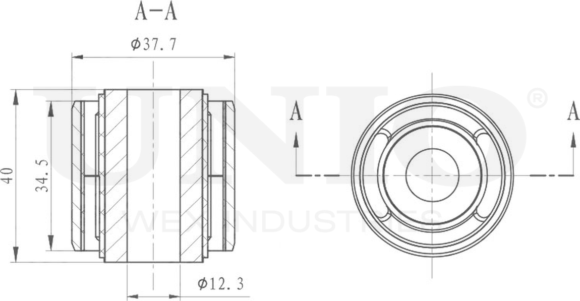Сайлентблок реактивной тяги (Unio). Артикул RMP-20329