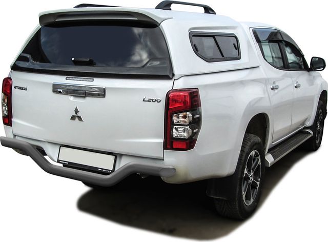 Защита Slitkoff задняя d76 волна, без бампера для Mitsubishi L200 V рестайлинг 2018-2026 Серебристая. Артикул ML18-011S