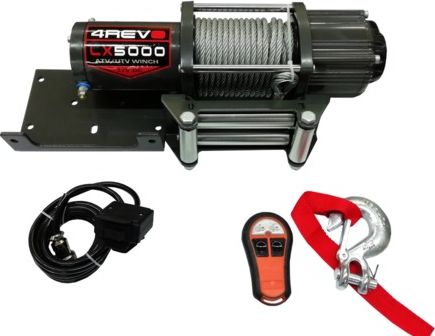 Лебёдка электрическая 12V 4Revo 5000 lbs 2272 кг (стальной трос) для квадроцикла, снегохода, кроссовера. Артикул 4R-W051A