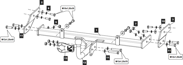 Фаркоп Baltex для Datsun on-Do 2014-2020. Артикул 15251112